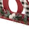 Glitzhome® 11.5" Christmas Wooden Plaid JOY Tabletop Décor